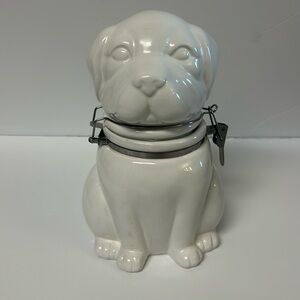 Glass dog treat jar